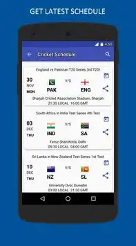 Cricket Schedule Screen Shot 0