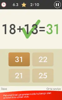 Zihin hesabı (Matematik) Screen Shot 8