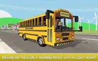 Mr. Blocky School Bus Driver: American Highschool Screen Shot 0