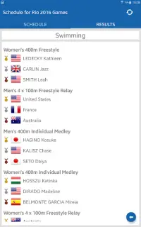 Schedule for Rio 2016 Games Screen Shot 11