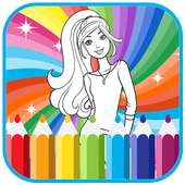 How to color princess barbi (painting games girls)