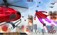 Flying Police Robot Rope hero Spider Rescue Games Screen Shot 5