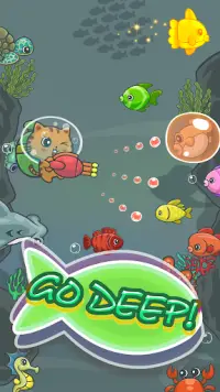 Fishing Games-Fisher Cat Saga!Go fish! Shoot game! Screen Shot 1