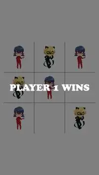 Ladybug and Cat Noir Tic Tac Toe Game Screen Shot 2