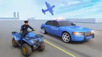 USA Police Car Transporter Games: Airplane Games Screen Shot 0