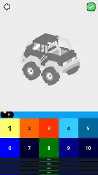 3D Cars Color by Number - LoPoly Pixel art Screen Shot 1