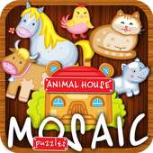 Animated puzzles house animals