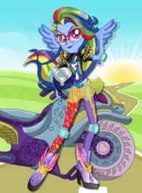 Dress up Rainbow Dash Moto Screen Shot 0