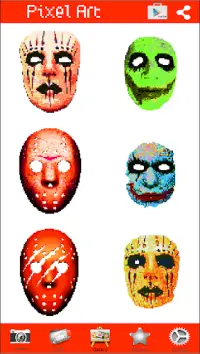 Coloring Scary Masks Pixel Art Game Screen Shot 3