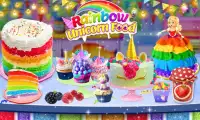 Unicorn Cake Games: New Rainbow Doll Cupcake Screen Shot 0
