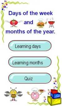 Learn days of week and months Screen Shot 0