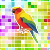 Coloriage oiseau Pixel Art, par numéro