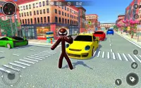 Spider Stickman Hero - Rope Gangster Crime Games Screen Shot 8