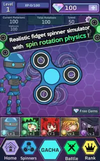 Anime Fidget Spinner Battle Screen Shot 1