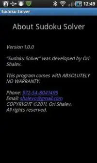 Sudoku Solver Screen Shot 3