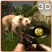 Urso selvagem simulado caçador