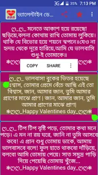 ভ্যালেন্টাইনস ডে এসএমএস valentine's day sms Screen Shot 1