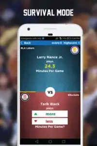 NBA Quiz : Trivia Game - Higher or Lower Game Screen Shot 2