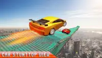 Car Stunts Racing: Impossible Route Rooftop Rider Screen Shot 4