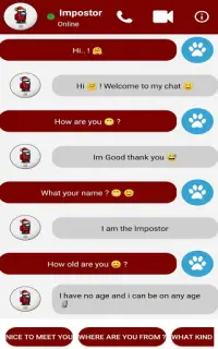 Call imposter chat (Simulation) Screen Shot 2