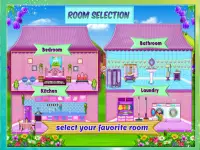 Doll House Clean - Home Cleanup Girls Game Screen Shot 1