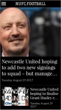 NUFC FAN APP - Newcastle United Football Club Screen Shot 1
