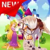 princess rapunzel beautiful and horse