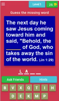 Bible Verse Quiz (Bible Game) Screen Shot 0