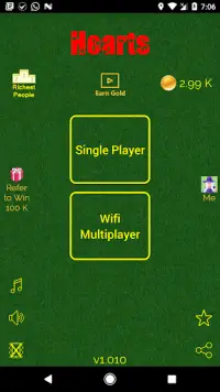 Hearts (Offline Multiplayer Card Game) Screen Shot 7