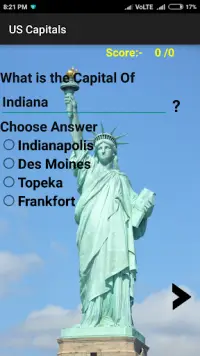 US Capitals Quiz Screen Shot 2