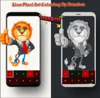 Lion Pixel Art-Animal Coloring By Number Screen Shot 4