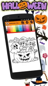 Halloween coloring Book : witches &  Pumpkins Screen Shot 4