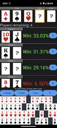 CJ Poker Odds Calculator Screen Shot 1