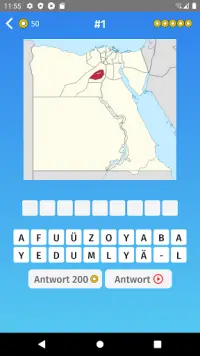 Ägypten - Landkarten Quiz Spiel Screen Shot 0
