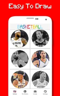 لاعبي كرة السلة اللون حسب عدد - بكسل الفن Screen Shot 5