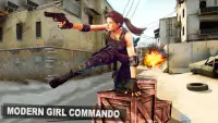 moderno Menina Comando:Livre FPS Tiroteio Aventura Screen Shot 0