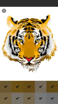 Tiger and Lion Pixel Art Coloring By Number Screen Shot 1