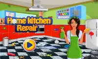 ремонт домашней кухни чистка игр Screen Shot 0