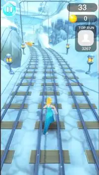New Subway Frozen ; ice Princess serf Rush subway Screen Shot 1