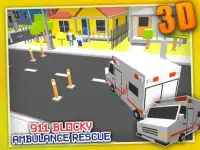 Blocky 911 Ambulance Rescue 3D Screen Shot 9