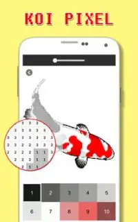 Cor dos peixes de Koi pelo número - arte do Pixel Screen Shot 0