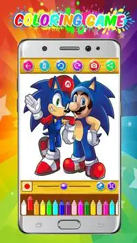 coloring sonic das fans Screen Shot 3