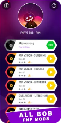 FNF Bob Mod Tiles Hop Music Ga Screen Shot 1