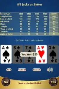 8/5 Jacks or Better Poker Screen Shot 13