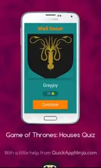 Game of Thrones: Houses Quiz Screen Shot 1