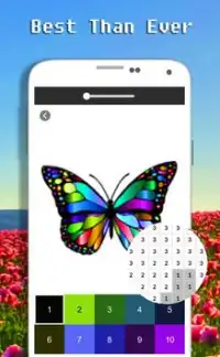 Cor da borboleta pelo número - arte do pixel Screen Shot 1