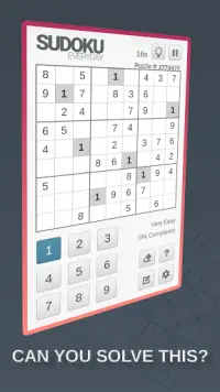 Sudoku Everyday: sudokus fáceis a difíceis Screen Shot 1