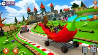 Superhero Fruit Car Racing- New Fun Kids Games Screen Shot 1