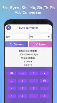 KB to MB MB to GB or GB to KB : All Byte Converter Screen Shot 3