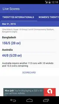 Live Scores : for Cricket Screen Shot 0